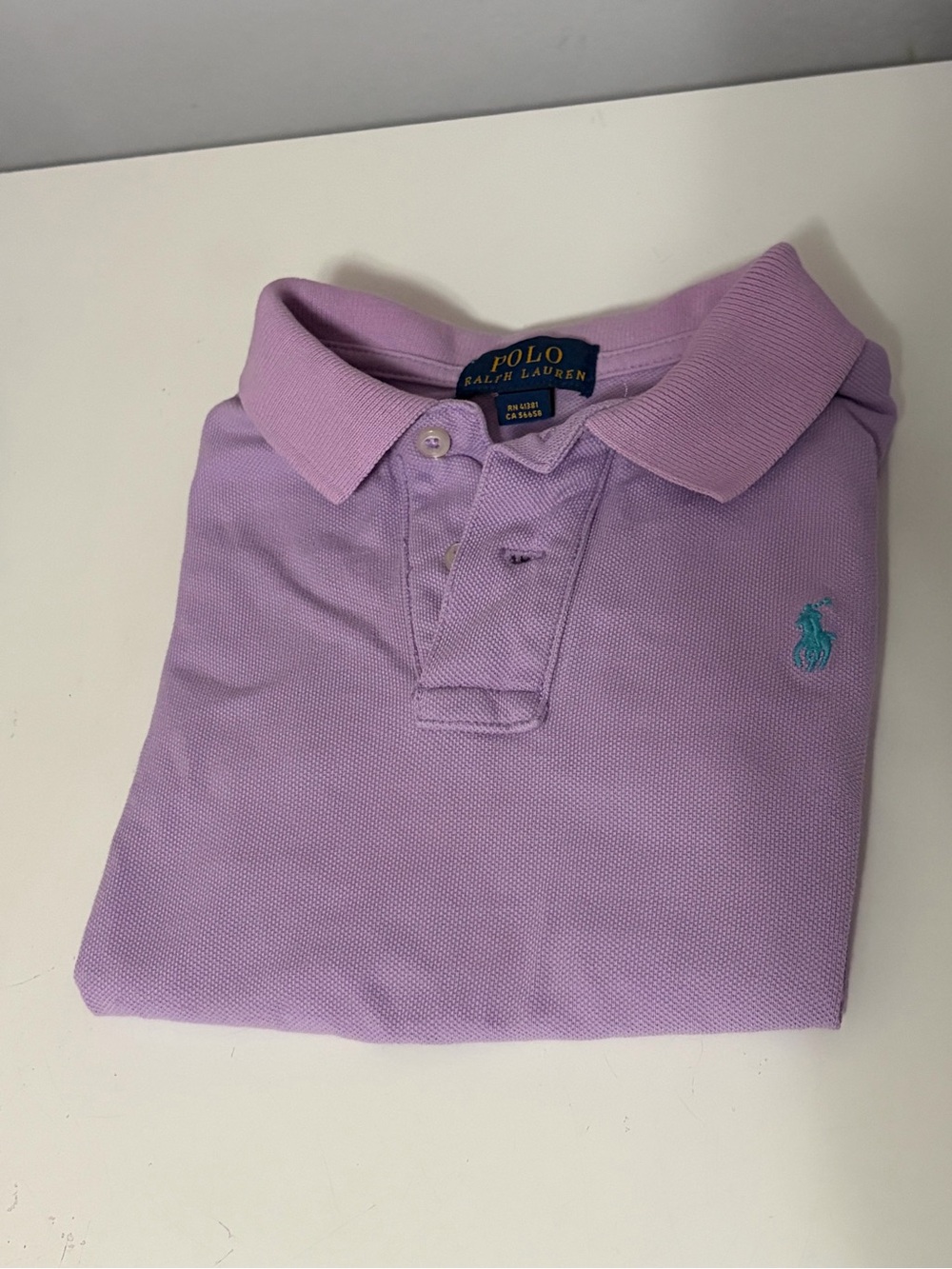 Polo by Ralph Lauren Kids Lilac Short Sleeve Polo with Teal Pony